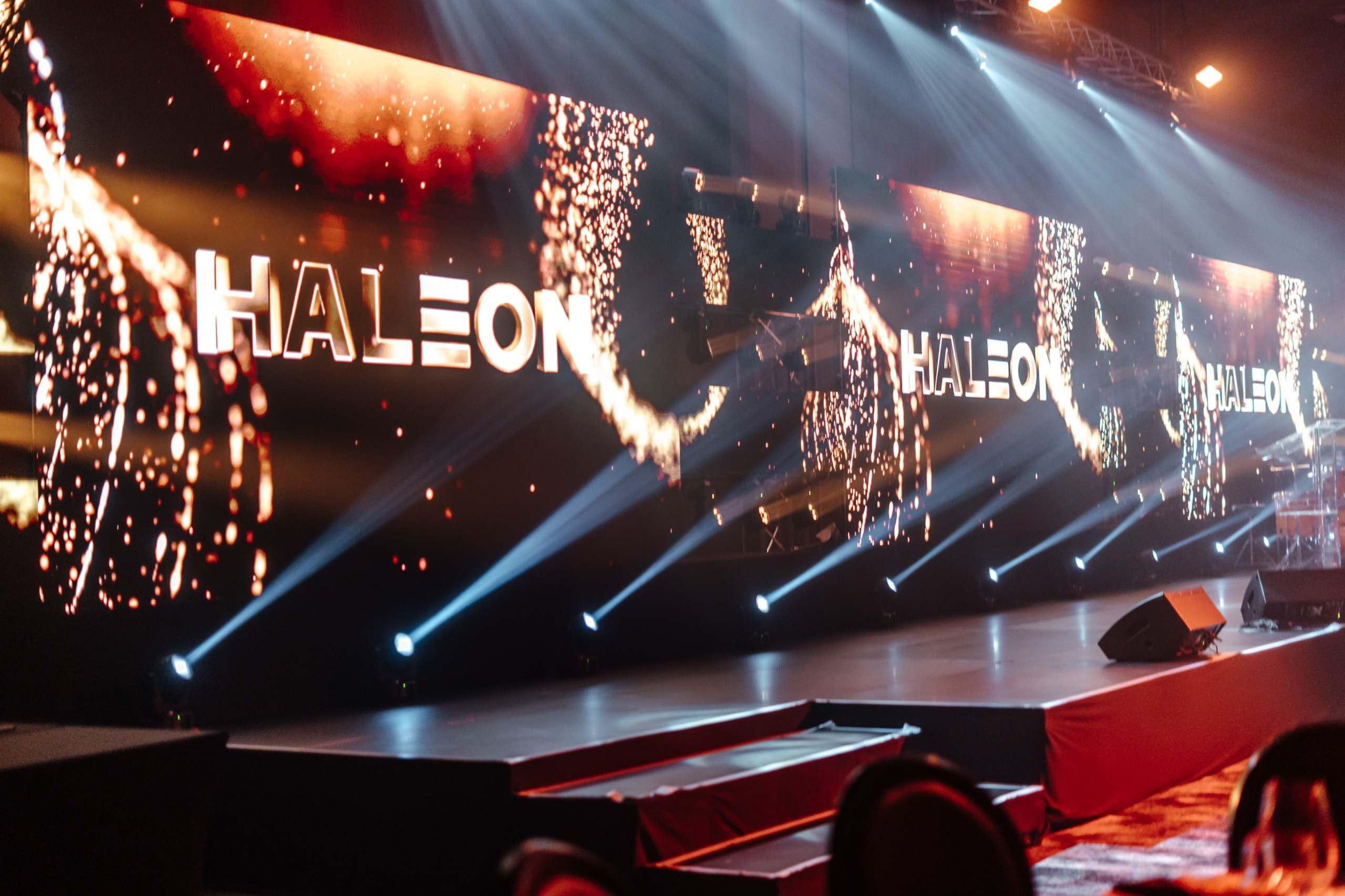LED walls running sparkle content at the Haleon gala